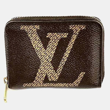 Brown Canvas Zippy Coin Purse