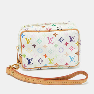 White Monogram Multicolore Canvas Wapity Pouch