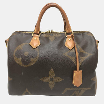Brown Giant Monogram Reverse Canvas Speedy Bandouliere 30 Satchel