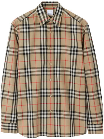 BURBERRY Check Cotton Shirt - Regular Fit
