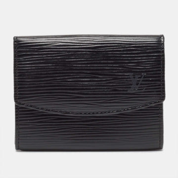 Black Epi Leather Business Card Holder