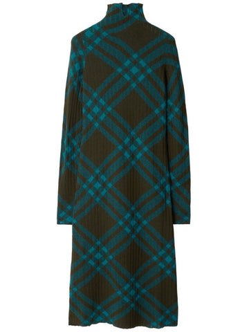 BURBERRY Slim Fit Check Pattern Dress