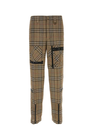 BURBERRY Embroidered Viscose Blend Cargo Pants for Men - SS25 Collection
