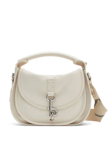 BURBERRY Mini Pebbled Calfskin Messenger Handbag