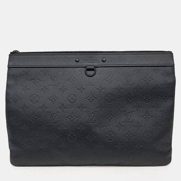 Black Leather Shadow Discovery Pochette Clutch