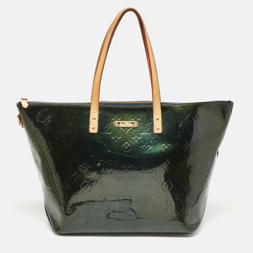 Bleu Nuit Monogram Vernis Bellevue GM Bag