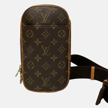 Brown Canvas Pochette Gange Shoulder Bag
