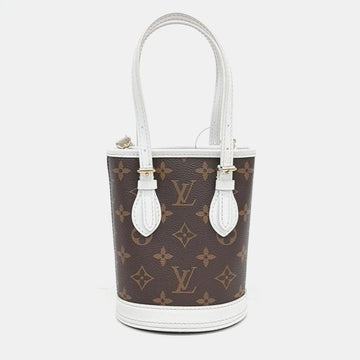 White Monogram Canvas Nano Bucket Bag