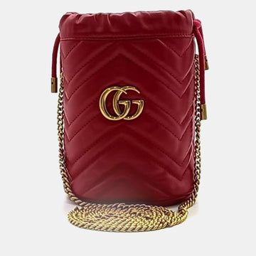 Calfskin Matelasse Mini GG Marmont Bucket Bag