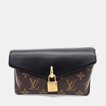Black Canvas Monogram and Leather Padlock On Strap