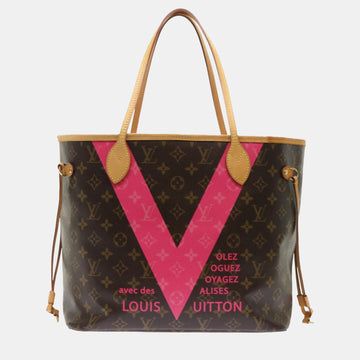 Brown Canvas V Neverfull MM tote Bag