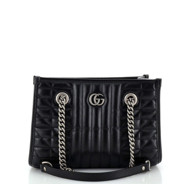 GUCCI GG Marmont Aria Chain Shopping Tote Mixed Matelasse Leather Small