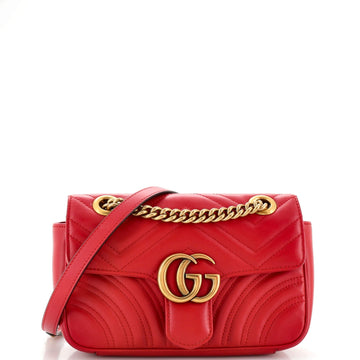 GUCCI GG Marmont Flap Bag Matelasse Leather Mini