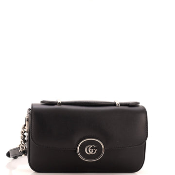 GUCCI Petite GG Flap Shoulder Bag Leather Small