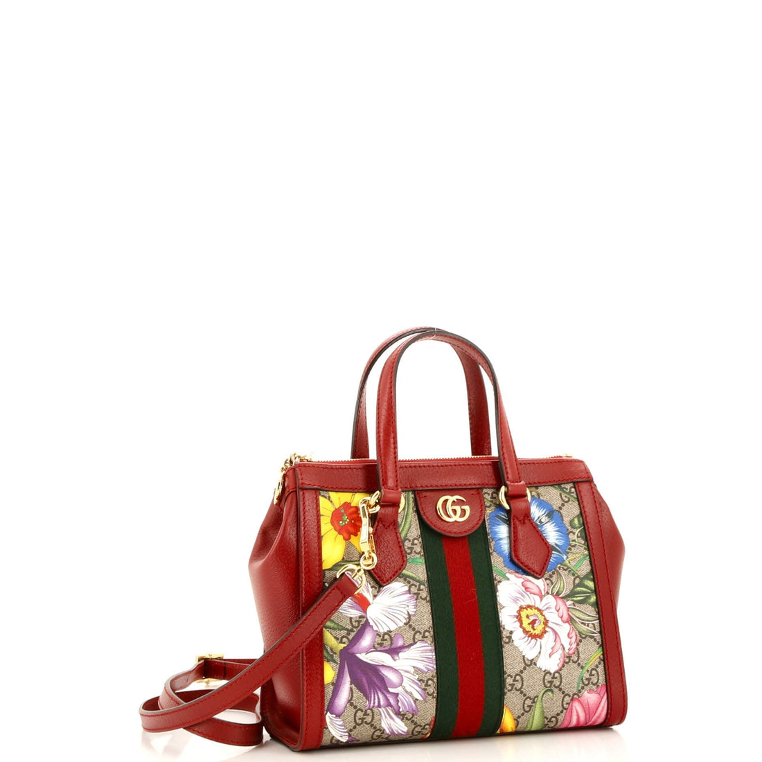 Ophidia Top Handle Tote Flora VS Coated Canvas Small