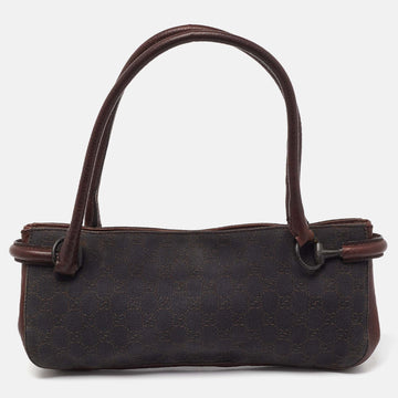 Brown GG Canvas and Leather Satchel