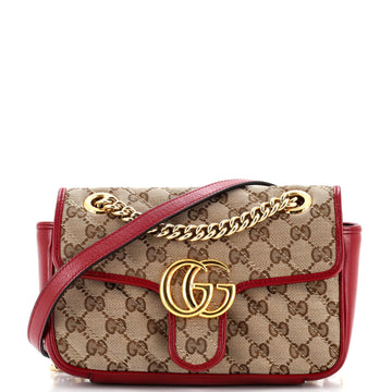 VS Marmont Flap Bag Diagonal Quilted VS Canvas Mini