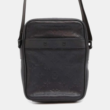 Black Leather Monogram Shadow Danube PM Crossbody Bag