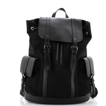 GUCCI Double Pocket Belt Backpack Jumbo GG Canvas and Leather Large