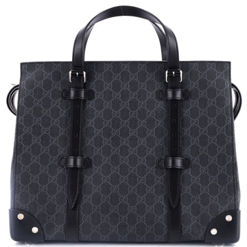 Buckle Travel Tote VS Coated Canvas with Leather Large