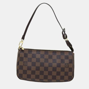 Brown Canvas Pochette Accessoires Shoulder Bag
