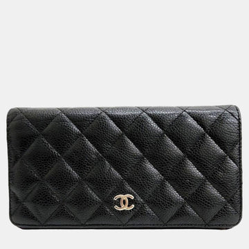 Black caviar long wallet
