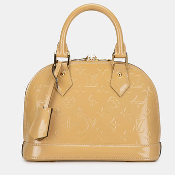 Beige Monogram Vernis Leather Alma BB Top Handle Bag
