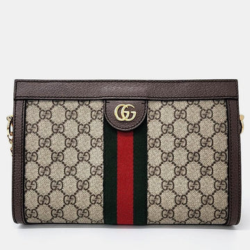 Beige GG Supreme Canvas Ophidia Shoulder Bag