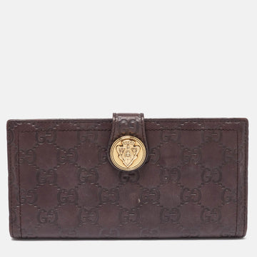 Brown Guccissima Leather Hysteria Continental Wallet