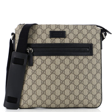 GUCCI Front Zip Messenger GG Coated Canvas Medium