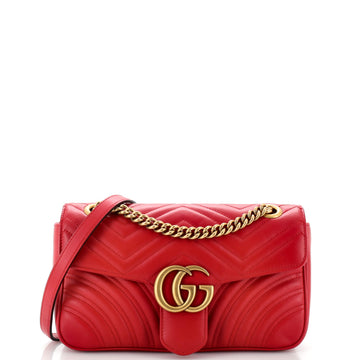 GUCCI GG Marmont Flap Bag Matelasse Leather Small