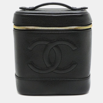 Black Leather Vanity Case Clutch