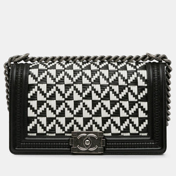 Medium Woven Boy Flap Bag