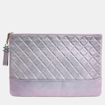 Purple Leather Gabrielle Clutch