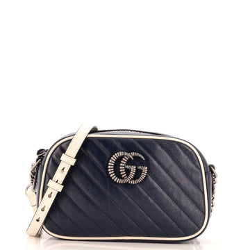 GUCCI GG Marmont Shoulder Bag Diagonal Quilted Leather Small