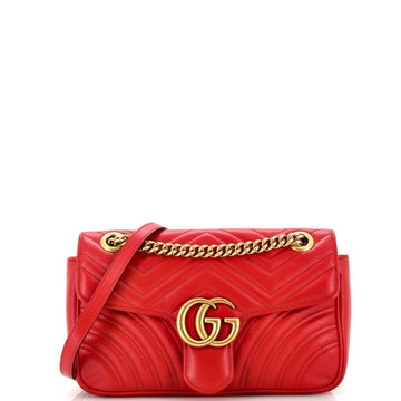 GUCCI GG Marmont Flap Bag Matelasse Leather Small