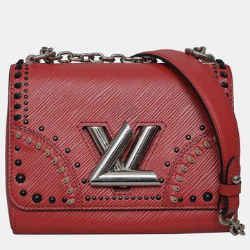 Red Epi Leather Stud Twist PM Crossbody bag