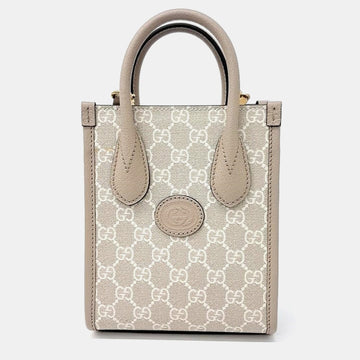 Beige Interlocking G Mini Tote Bag