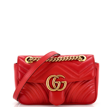 GUCCI GG Marmont Flap Bag Matelasse Leather Mini