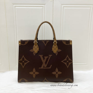 LV Onthego MM in Reverse Giant Monogram Canvas and GHW
