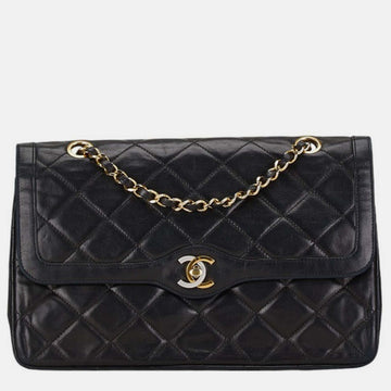 Black Lambskin Matelasse 25 Coco Mark Double Flap Chain Bag