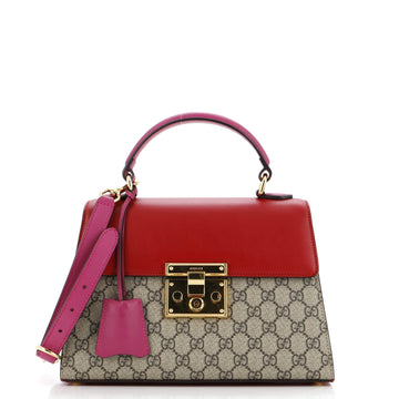 Padlock Top Handle Bag VS Coated Canvas and Leather Small