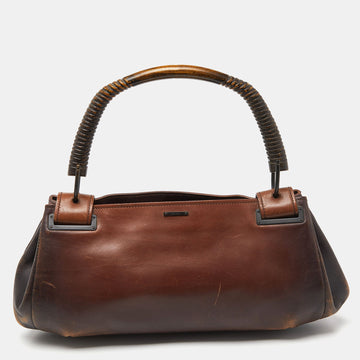 Two Tone Brown Leather Satchel