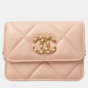 Pink Leather 19 Chain Coin Purse