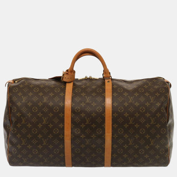Brown Canvas Keepall 60 travel bag