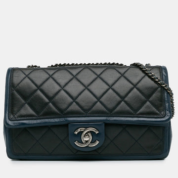 Medium Bicolor Lambskin Graphic Flap