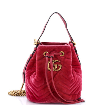 VS Marmont Bucket Bag Matelasse Velvet Small