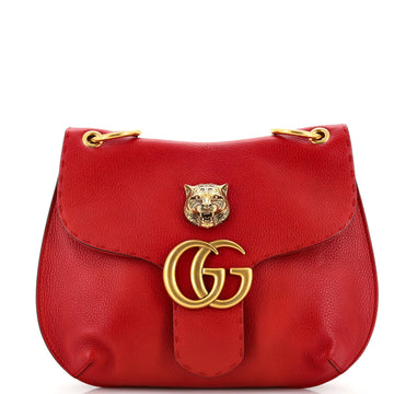 GUCCI GG Marmont Animalier Shoulder Bag Leather Medium