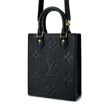 LOUIS VUITTON Petit Sac Plat Noir M81417 Monogram Empreinte Leather