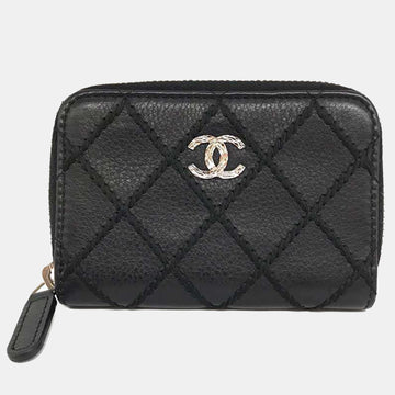 Black Leather Quilted Wallet